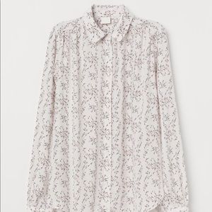 H&M Pink and White floral long Sleeves Blouse